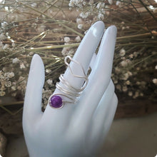 Load image into Gallery viewer, Island Girl Art - Wire Wrapped Ring - Amethyst Serpent, Jewelry, Island Girl Art by Rhean, Atrium 916 - Sacramento.Shop
