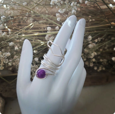 Island Girl Art - Wire Wrapped Ring - Amethyst Serpent, Jewelry, Island Girl Art by Rhean, Atrium 916 - Sacramento.Shop