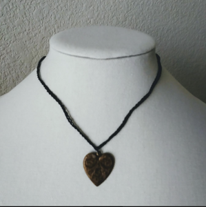 Creations by Jennie J Malloy- Assorted Embossed Metal Heart Necklaces