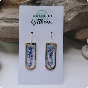 Island Girl Art - Pressed Flower Earrings - La Blue