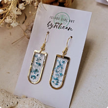 Load image into Gallery viewer, Island Girl Art - Pressed Flower Earrings - Blue Blooms, Jewelry, Island Girl Art by Rhean, Atrium 916 - Sacramento.Shop
