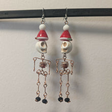 Load image into Gallery viewer, Stone Turner Creations - Santa Skeleton Earrings
