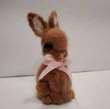 Load image into Gallery viewer, nestneedlesandknots - Felted Bunny - Brown Pink ribbon, Crafts, Nestneedlesandknots, Atrium 916 - Sacramento.Shop
