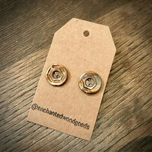 Load image into Gallery viewer, Enchanted Wood Goods - Vintage Button Earrings 1/2", Jewelry, Enchanted Wood Goods, Atrium 916 - Sacramento.Shop
