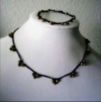 Creations by Jennie J Malloy - Golden Rose Three Bead Necklace/Bracelet Set, Jewelry, Creations by Jennie J Malloy, Atrium 916 - Sacramento.Shop
