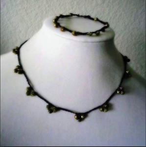 Creations by Jennie J Malloy - Golden Rose Three Bead Necklace/Bracelet Set, Jewelry, Creations by Jennie J Malloy, Atrium 916 - Sacramento.Shop