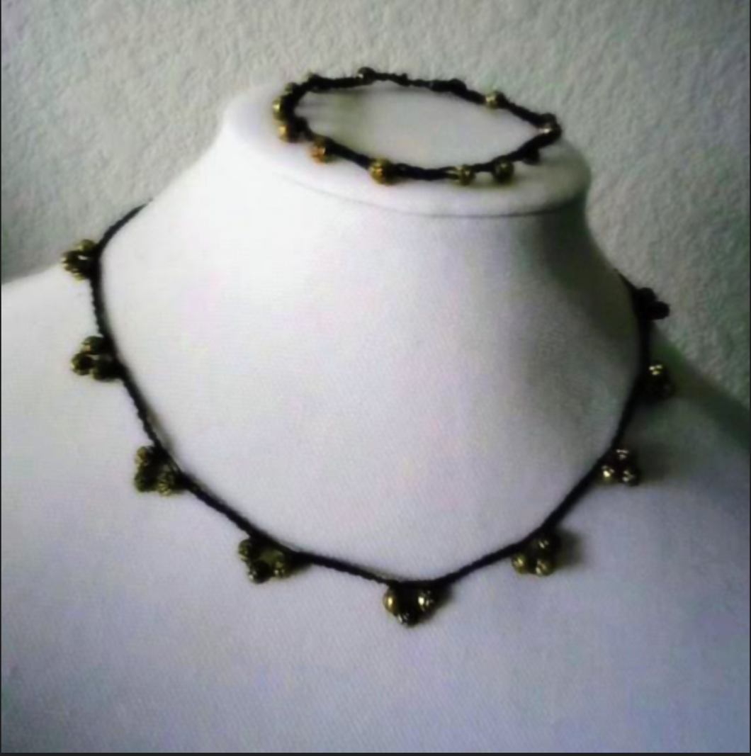 Creations by Jennie J Malloy - Golden Rose Three Bead Necklace/Bracelet Set, Jewelry, Creations by Jennie J Malloy, Atrium 916 - Sacramento.Shop