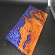 Load image into Gallery viewer, Lake Forest Woodworks - Cottonwood Burl and Purple Epoxy Charcuterie Board (Purple Rain)
