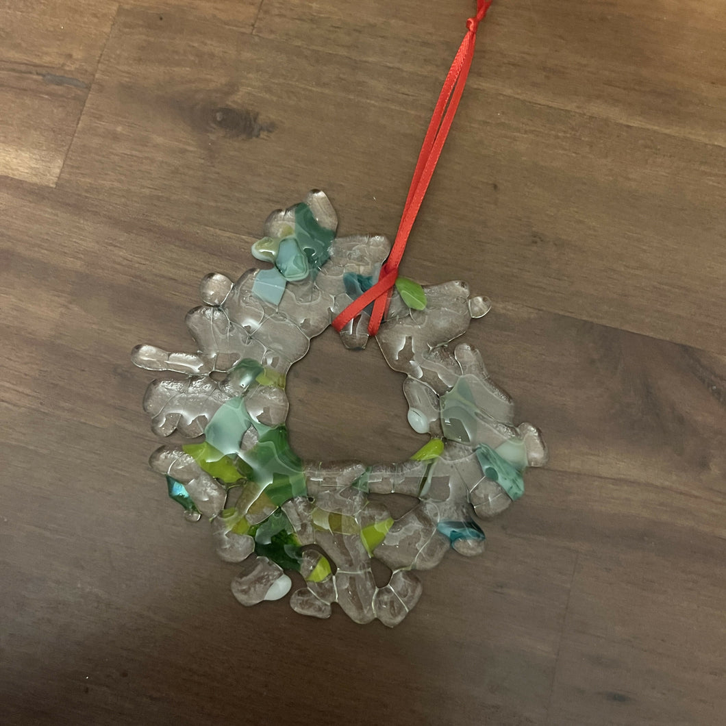 Shmak Creations - Glass Wreath Ornament, Glasswork, Shmak Creations, Atrium 916 - Sacramento.Shop