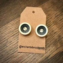 Load image into Gallery viewer, Enchanted Wood Goods - Vintage Button Earrings 3/4", Jewelry, Enchanted Wood Goods, Atrium 916 - Sacramento.Shop

