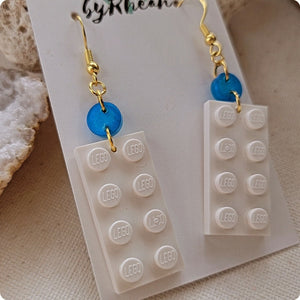 Island Girl Art - Upcycled Brick Earrings- yg Color Block, Jewelry, Island Girl Art by Rhean, Atrium 916 - Sacramento.Shop