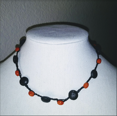 Creations by Jennie J Malloy - Lava Stone and Orange Aventurine Necklace, Jewelry, Creations by Jennie J Malloy, Atrium 916 - Sacramento.Shop
