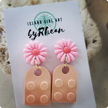 Load image into Gallery viewer, Island Girl Art - Upcycled Brick Earrings- yg Color Block, Jewelry, Island Girl Art by Rhean, Atrium 916 - Sacramento.Shop
