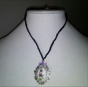 Creations by Jennie J Malloy - Violet Flower Brooch Necklace, Jewelry, Creations by Jennie J Malloy, Atrium 916 - Sacramento.Shop