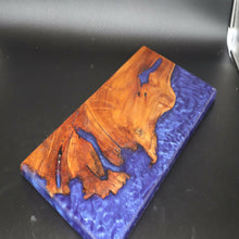 Load image into Gallery viewer, Lake Forest Woodworks - Cottonwood Burl and Purple Epoxy Charcuterie Board (Purple Rain)
