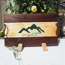 Load image into Gallery viewer, WCS Designs - Serving/Charcuterie board w/Mountain-river epoxy inlay, Wood Working, WCS Designs, Atrium 916 - Sacramento.Shop
