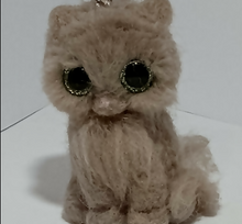 Load image into Gallery viewer, nestneedlesandknots - felted kitten keychain - green eyes, Games &amp; Toys, Nestneedlesandknots, Atrium 916 - Sacramento.Shop
