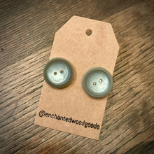 Load image into Gallery viewer, Enchanted Wood Goods - Vintage Button Earrings 3/4", Jewelry, Enchanted Wood Goods, Atrium 916 - Sacramento.Shop
