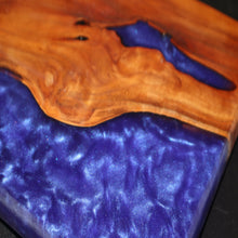 Load image into Gallery viewer, Lake Forest Woodworks - Cottonwood Burl and Purple Epoxy Charcuterie Board (Purple Rain)
