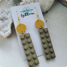 Load image into Gallery viewer, Island Girl Art - Upcycled Brick Earrings- yg Color Block, Jewelry, Island Girl Art by Rhean, Atrium 916 - Sacramento.Shop
