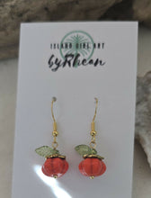 Load image into Gallery viewer, Island Girl Art - Upcycled Earrings - Fall PumpkinEarrings
