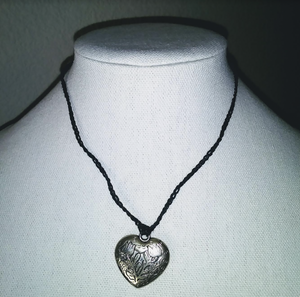 Creations by Jennie J Malloy- Assorted Embossed Metal Heart Necklaces