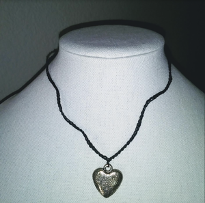 Creations by Jennie J Malloy- Assorted Embossed Metal Heart Necklaces