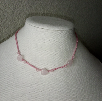 Rose Quartz Heart Choker