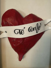 Load image into Gallery viewer, Maggie Devos - Framed Paper Mache Heart w/Te Amo banner
