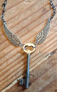 Joyce Pierce - Upcycled winged Vintage Key Necklace, Jewelry, Joyce Pierce, Atrium 916 - Sacramento.Shop
