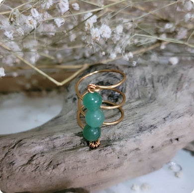 Island Girl Art - Wire Wrapped Ring- Aventurinte Trio, Jewelry, Island Girl Art by Rhean, Atrium 916 - Sacramento.Shop