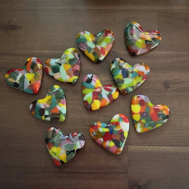 Shmak Creations - Multi Color Pocket Heart, Glasswork, Shmak Creations, Atrium 916 - Sacramento.Shop