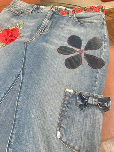 Maggie Devos-Boho Skirt-Floral patchwork-Size 14M, Fashion, Maggie Devos, Atrium 916 - Sacramento.Shop