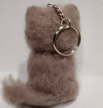 Load image into Gallery viewer, nestneedlesandknots - Felted Kitten Keychain - Blue eyes
