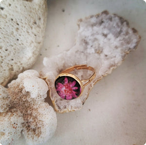 Island Girl Art - Preserved Flower Ring - Pink, Jewelry, Island Girl Art by Rhean, Atrium 916 - Sacramento.Shop