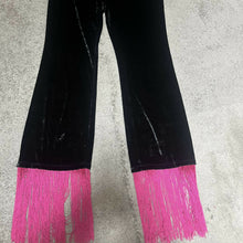 Load image into Gallery viewer, Love M. E. (Mother Earth) Again - Black velvet pants w/ Strawberry Fringes, Fashion, Love M. E. (Mother Earth) Again, Atrium 916 - Sacramento.Shop
