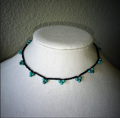 3 bead turquoise choker 