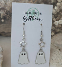 Load image into Gallery viewer, Island Girl Art - Upcycled Earrings - Halloween Earrings
