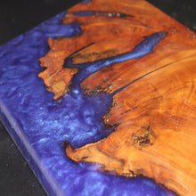 Load image into Gallery viewer, Lake Forest Woodworks - Cottonwood Burl and Purple Epoxy Charcuterie Board (Purple Rain)
