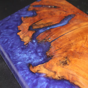 Lake Forest Woodworks - Cottonwood Burl and Purple Epoxy Charcuterie Board (Purple Rain)