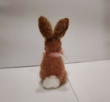 Load image into Gallery viewer, nestneedlesandknots - Felted Bunny - Brown Pink ribbon, Crafts, Nestneedlesandknots, Atrium 916 - Sacramento.Shop
