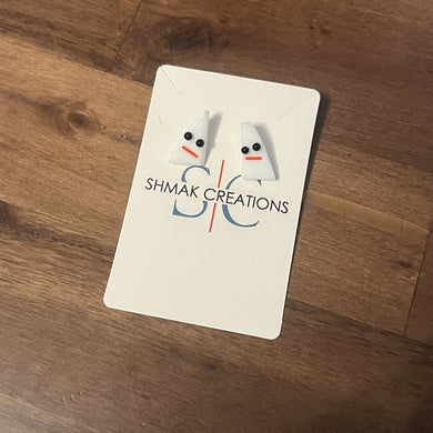 Shmak Creations - Halloween Ghost Earrings, Glasswork, Shmak Creations, Atrium 916 - Sacramento.Shop