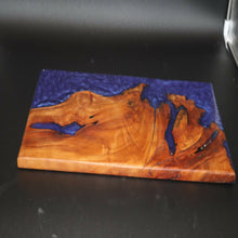 Load image into Gallery viewer, Lake Forest Woodworks - Cottonwood Burl and Purple Epoxy Charcuterie Board (Purple Rain)
