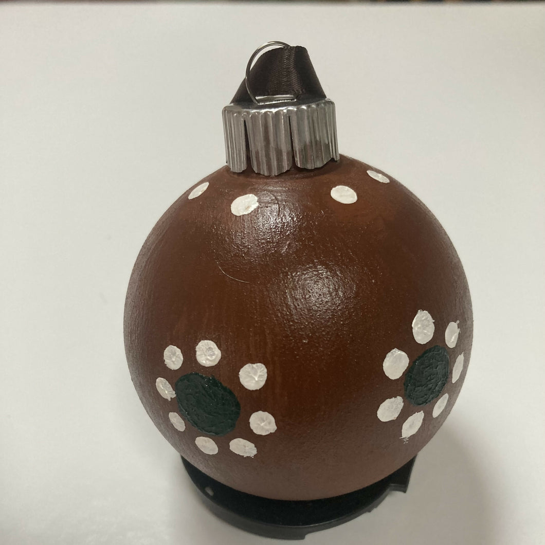 Maggie Devos - Handpainted Mexican Christmas ornament - Brown - reg