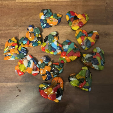 Shmak Creations - Multi Color Pocket Heart, Glasswork, Shmak Creations, Atrium 916 - Sacramento.Shop