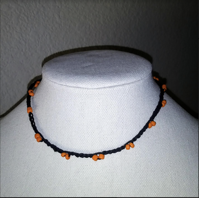 Creations by Jennie J Malloy - Orange on Black Choker, Jewelry, Creations by Jennie J Malloy, Atrium 916 - Sacramento.Shop