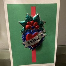 Load image into Gallery viewer, Maggie Devos - 5x7 Painted Tin Heart w/Flower Card-Fall in Love w/yourself
