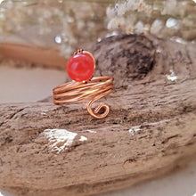 Load image into Gallery viewer, Island Girl Art - Wire Wrapped Ring - Orange Agate, Jewelry, Island Girl Art by Rhean, Atrium 916 - Sacramento.Shop
