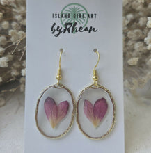 Load image into Gallery viewer, Island Girl Art - Pressed Flower Earrings - Heart, Jewelry, Island Girl Art by Rhean, Atrium 916 - Sacramento.Shop
