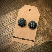 Load image into Gallery viewer, Enchanted Wood Goods - Vintage Button Earrings 1/2", Jewelry, Enchanted Wood Goods, Atrium 916 - Sacramento.Shop
